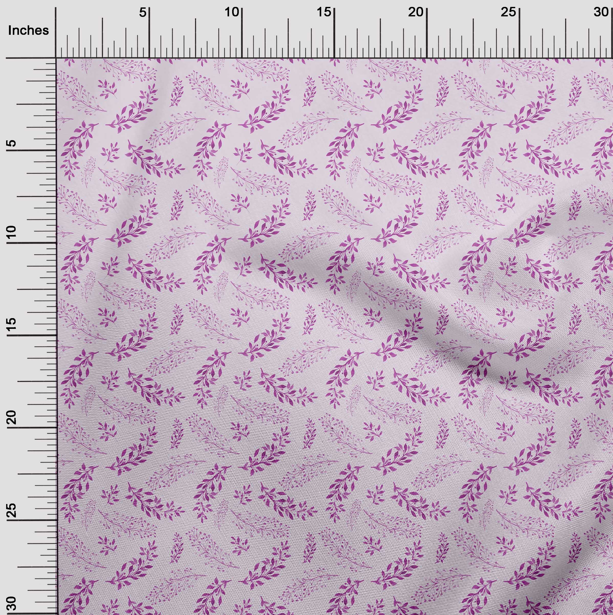oneOone Cotton Poplin Pink Floral Leaves Print Fabric by The Yard - 42 Inch Wide Dress Material for Summer Dresses, Skirts & DIY Sewing Projects