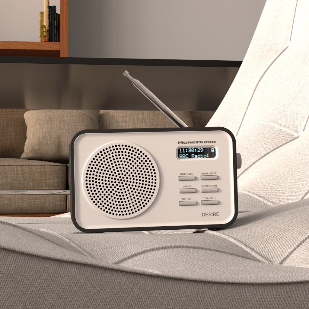 Moreaudio Desire DAB Digital FM Radio Alarm Clock with Rechargeable Battery & Mains Power - Black (Renewed) | Perfect for Bedroom, Office, and Travel Use