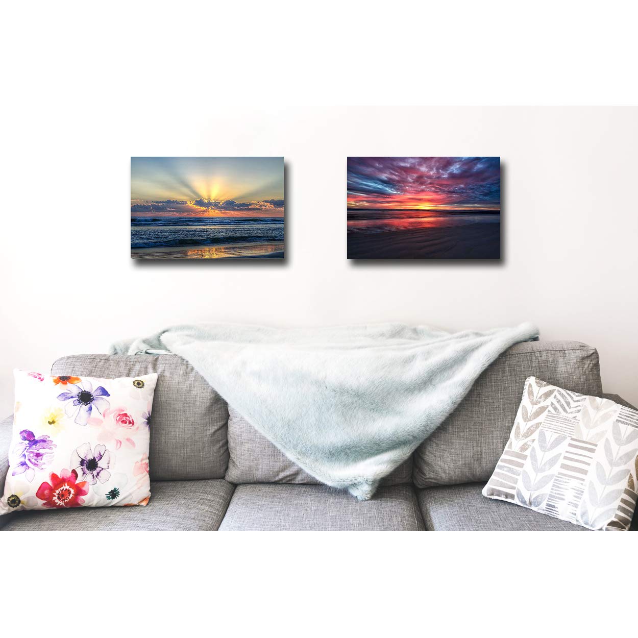 Radiant Dawn & Natures Palette by Chuck Burdick - Premium 2-Piece Gallery-Wrapped Canvas Giclee Art Set (12x18 Inches Each, Ready-to-Hang) - Perfect for Living Room, Bedroom & Office Wall Decor