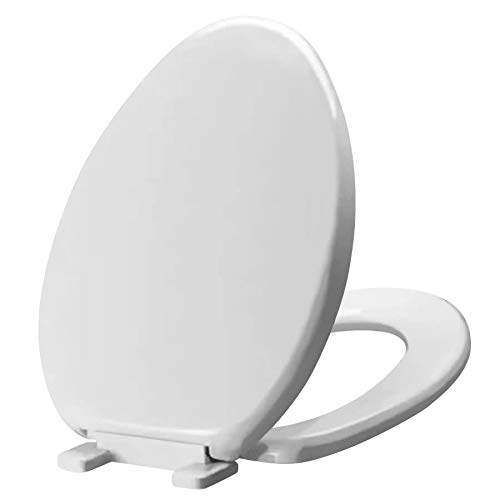 Miseno MNOS2000 Slow Close Elongated Toilet Seat with Lid - Universal Fit, Bright White - Perfect for Bathroom Upgrade & Home Renovation
