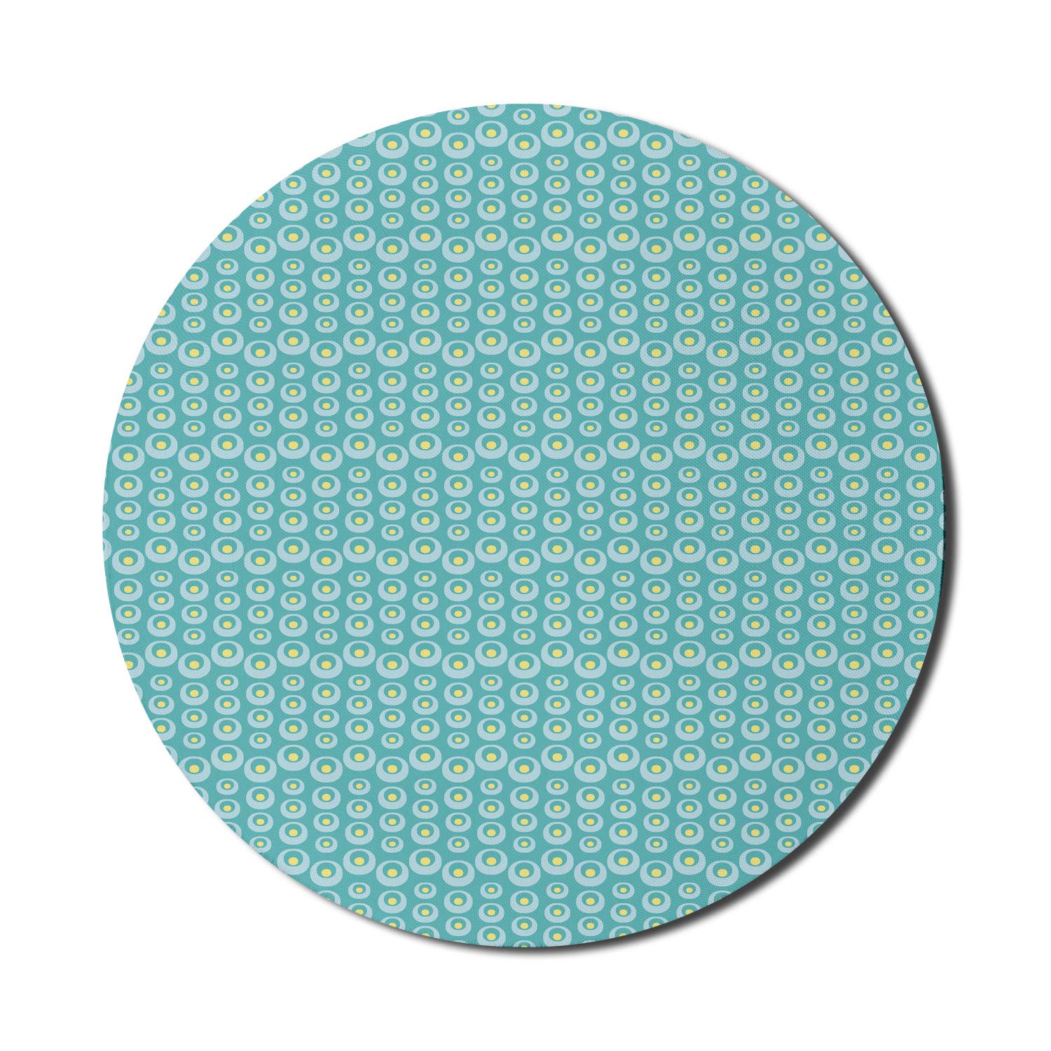 Ambesonne Pastel Yellow & Blue Abstract Circles Mouse Pad - 8