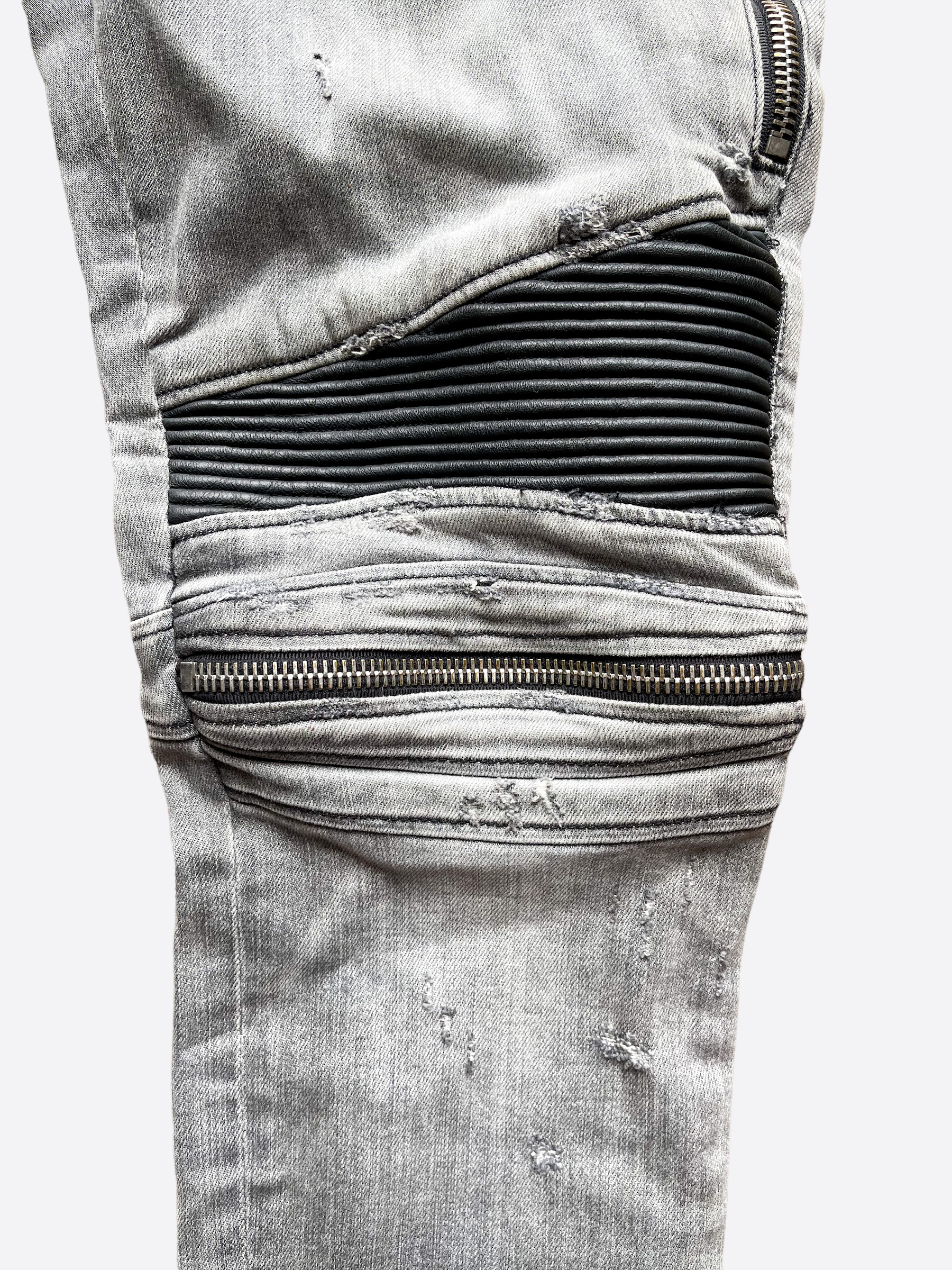 Amiri Grey MX2 Biker Denim Jeans for Men - Stylish Motorcycle Riding & Urban Fashion