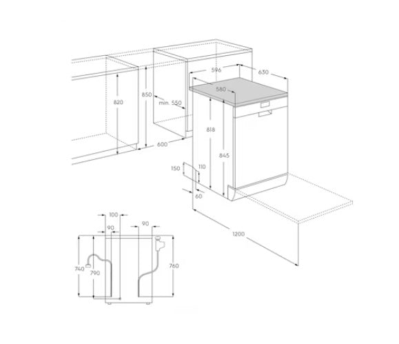Electrolux ESA47220SW 60cm Freestanding Dishwasher - 13 Place Settings, UltimateCare 300 Technology | Perfect for Large Families & Entertaining Guests
