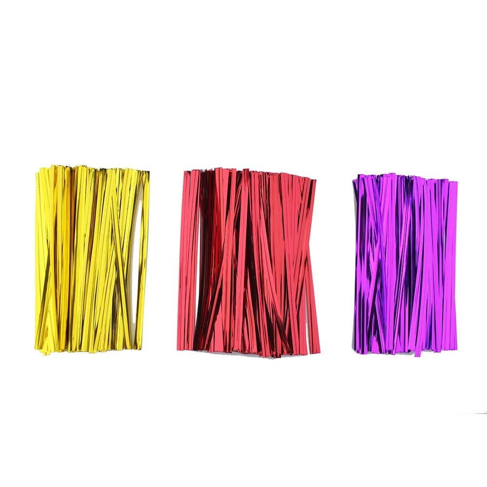 300 Pack 4” x 9” Clear Plastic Treat Bags with Side Gusset - Cookie Bags, Pastry Bags, Candy Bags - Includes Colorful Twist Ties - Perfect for Bakery, Party Favors, Wedding Treats & Gift Packaging (Translucent)