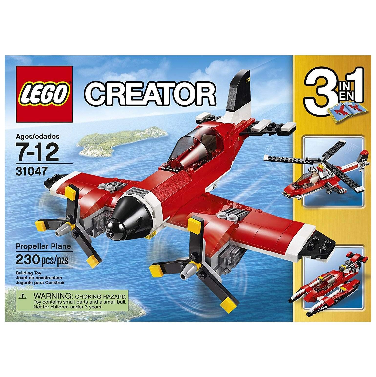 LEGO Creator Propeller Plane 31047 Building Kit - 3-in-1 Model Airplane Toy for Kids & Adults - Creative Construction Vehicle Set for Play & Display - Perfect for Birthday Gifts & Aviation Enthusiasts