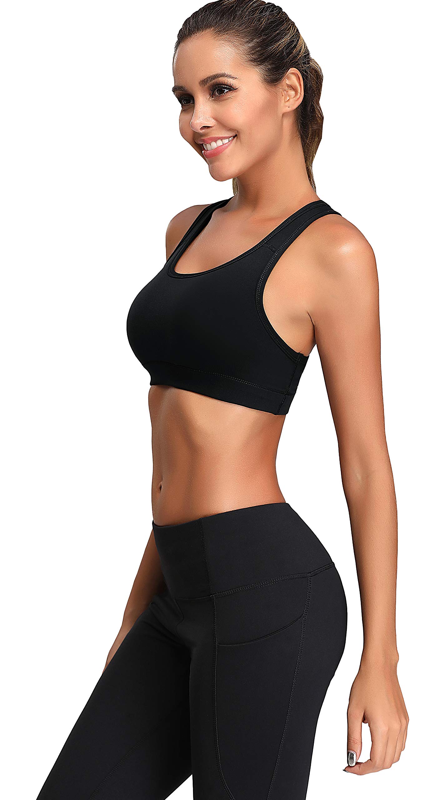 Oalka Women's Racerback Sports Bra - High Support Workout Running Yoga Bras for Active Women | Perfect for Gym, Fitness Training & Daily Wear