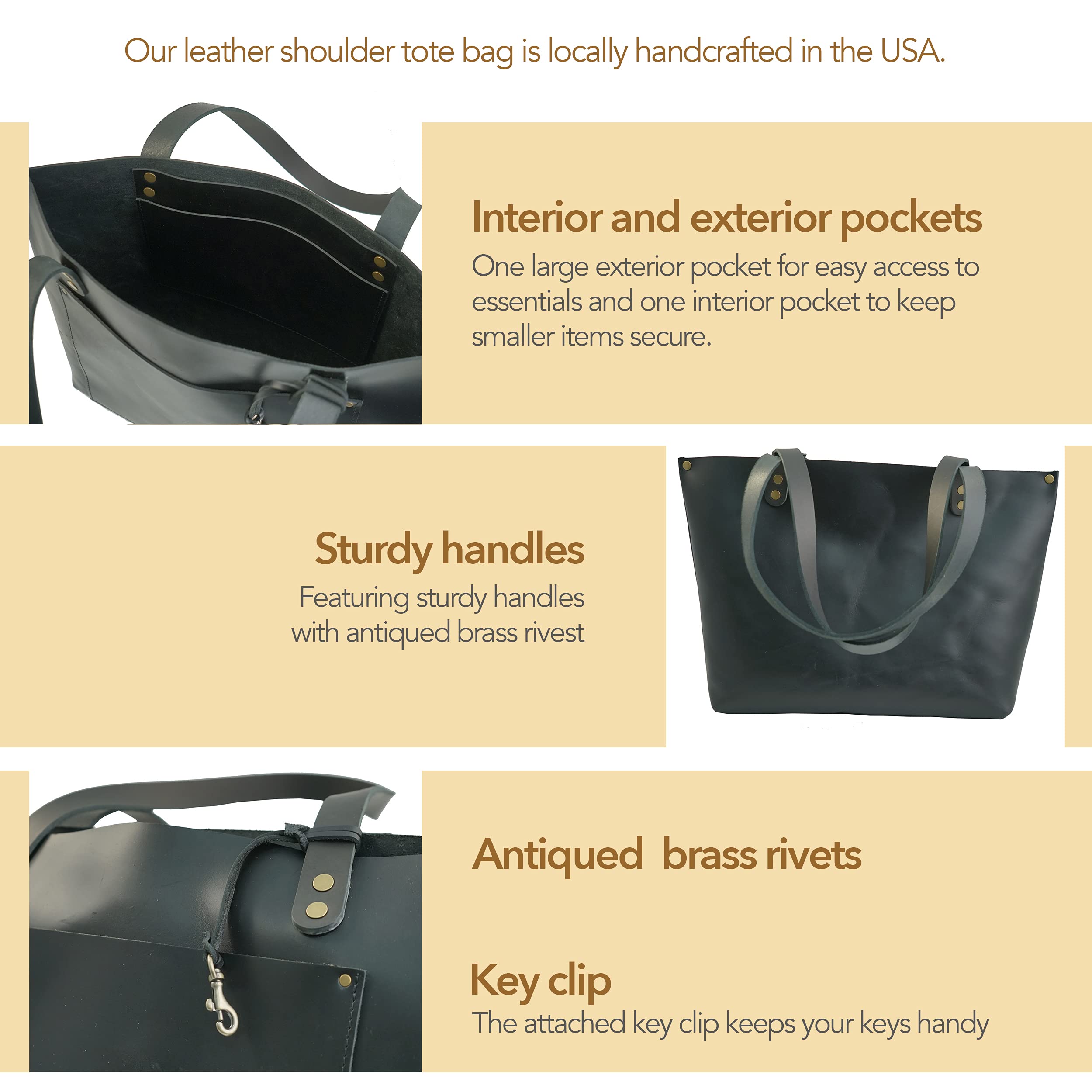 ENVOY Women's Large Leather Bucket Tote Bag - Stylish Shoulder Handbag for Work, Fits Laptop & Books - Perfect for Office, Travel & Daily Commute