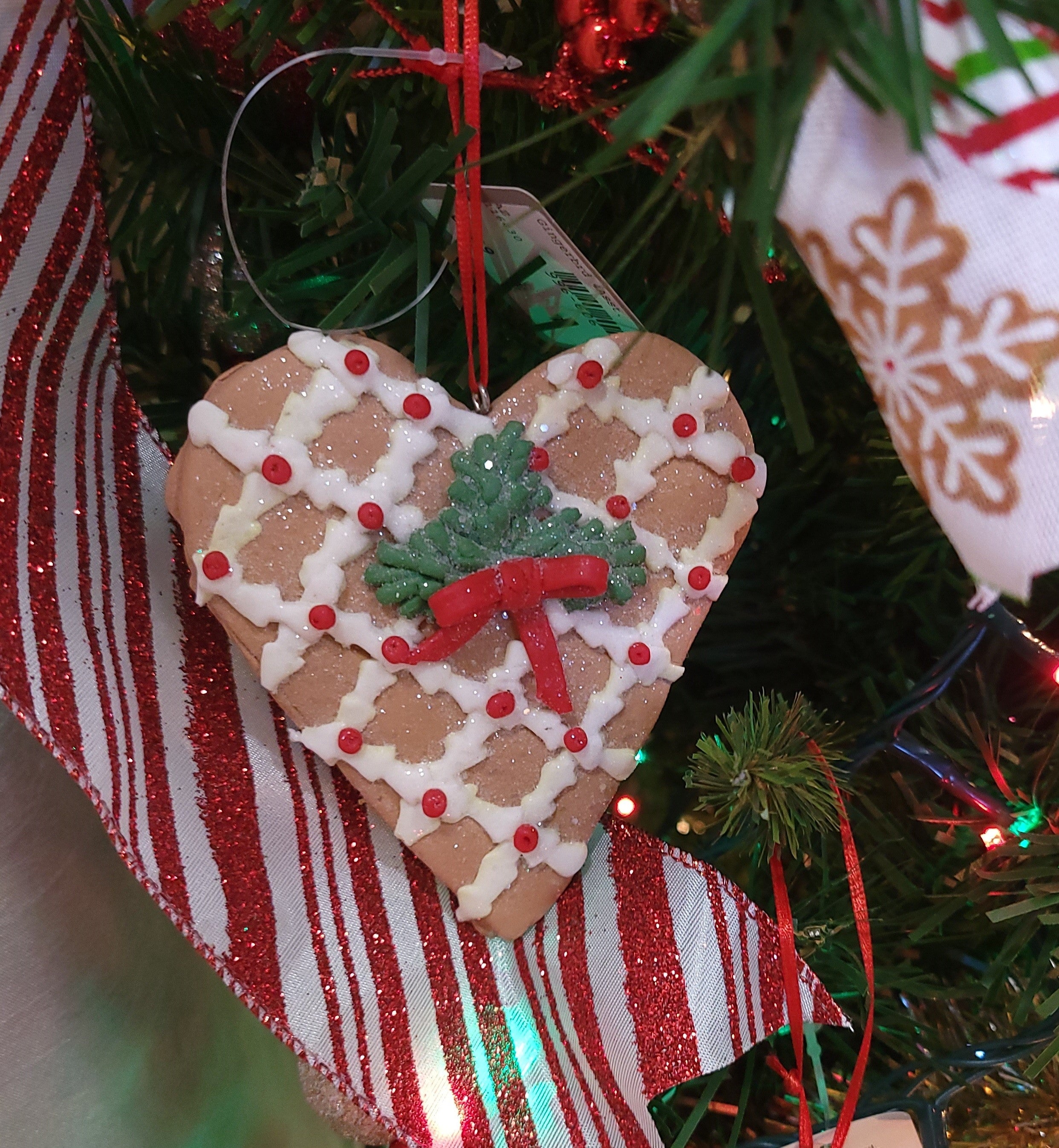 5 Pack Holiday Gingerbread Cookie Ornaments - Christmas Tree Decorations for Home, Party & DIY Crafts