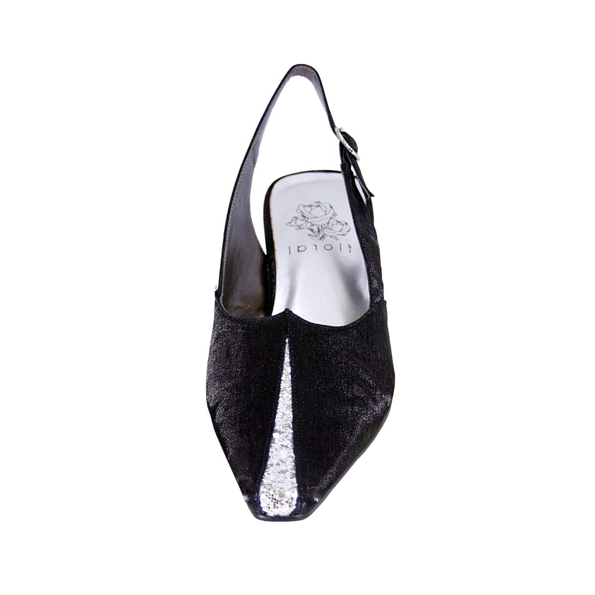 Floral Print Alexis Women's Wide Width Slingback Dress Shoes - Comfortable Heels for Wedding, Party & Office Wear