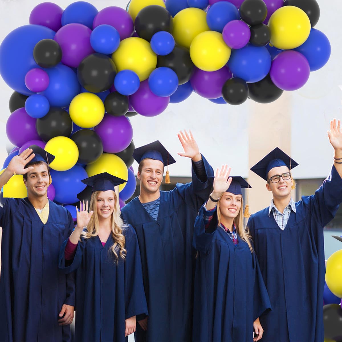 137PCS Video Gaming Balloon Garland Arch Kit - Purple, Blue, Yellow & Black Balloons for Birthday, Graduation Decor | Perfect for Anime, Gamer Parties & Teen Celebrations