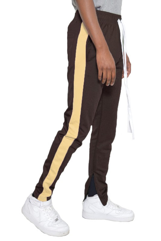 Men's Single Stripe Track Pants - Comfortable Athletic Joggers for Running, Gym & Casual Wear | Lightweight Breathable Workout Pants