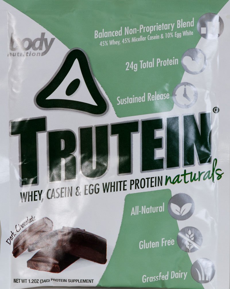 Trutein Naturals Dark Chocolate Protein Powder - 34g Sample Pack | All-Natural Grass-Fed Whey & Casein Blend for Shakes, Meal Replacement, Post-Workout Recovery & Breakfast | Gym, Weight Loss & Healthy Lifestyle Supplement