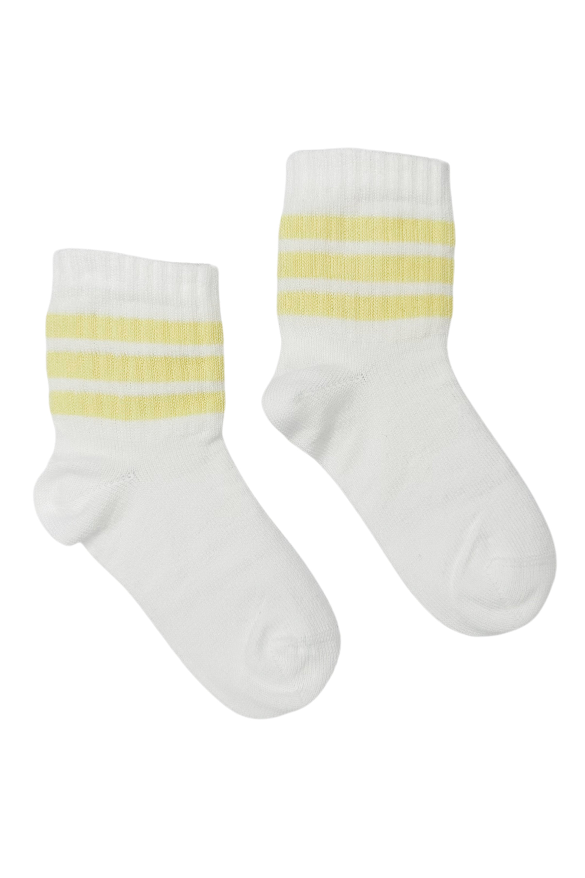 Lemon Stripe Short Sport Socks - Breathable Athletic Socks for Running, Gym & Workout - Comfortable Non-Slip Performance Socks for Men & Women