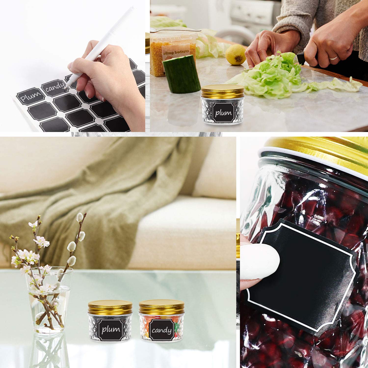 STARSIDE 40 Pack 4 oz Glass Mason Jars with Lids - 120ml Canning Jars for Jam, Honey, Candies, Wedding Favors, DIY Crafts - Includes 1 Pen & 80 Labels - Perfect for Home Storage, Gifts & Party Decorations