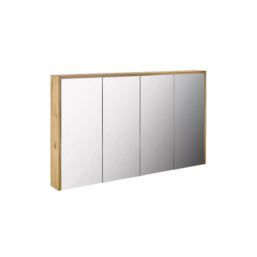 Bayview Mirror Cabinet 1500 - American Oak Bathroom Vanity with LED Lighting - Perfect for Modern Bathroom Storage and Organization