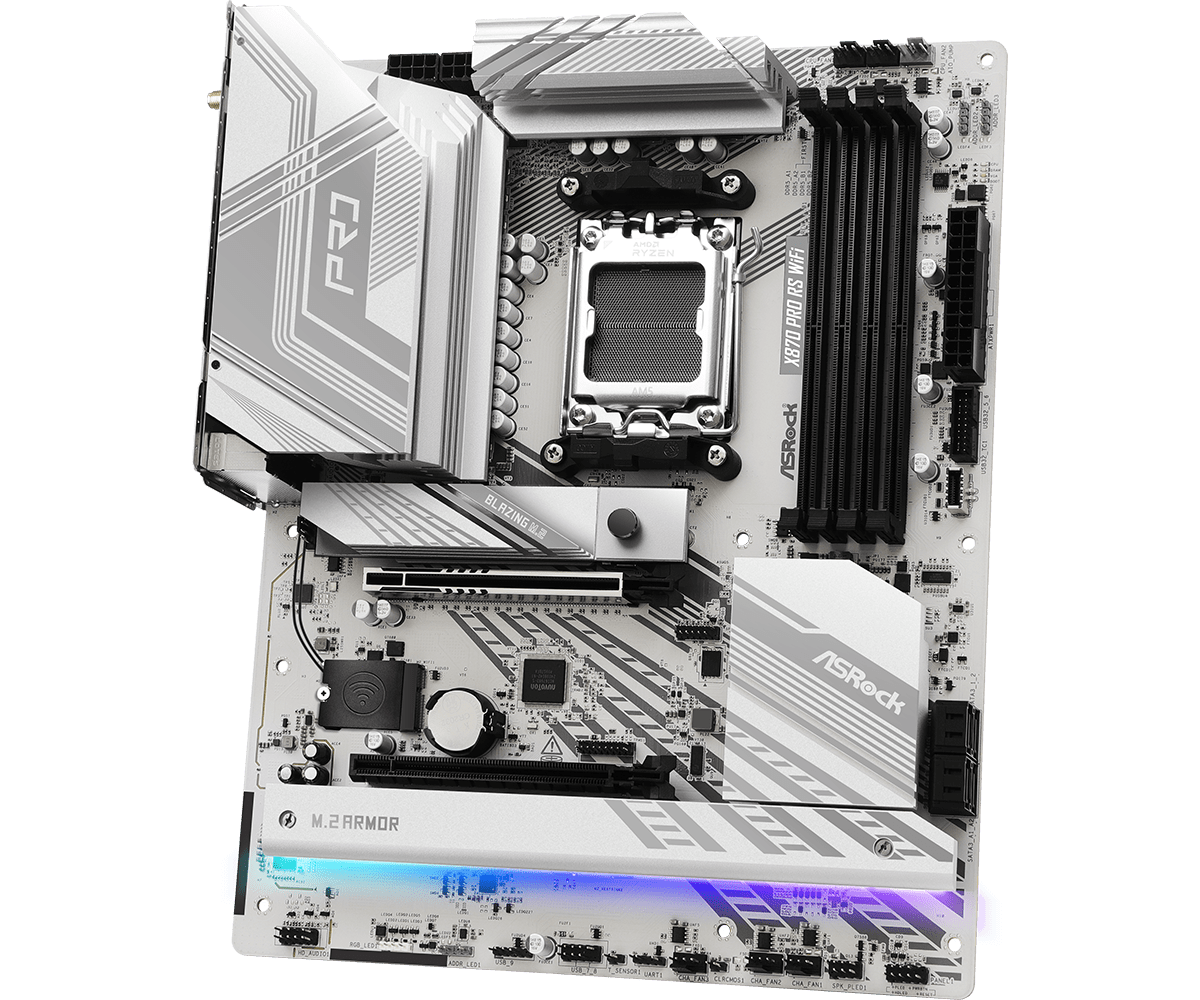 ASRock X870 Pro RS WiFi Motherboard - AMD AM5 Socket, DDR5, PCIe 5.0, Dual M.2, 2.5G LAN - Perfect for Gaming PC & Content Creation Workstation