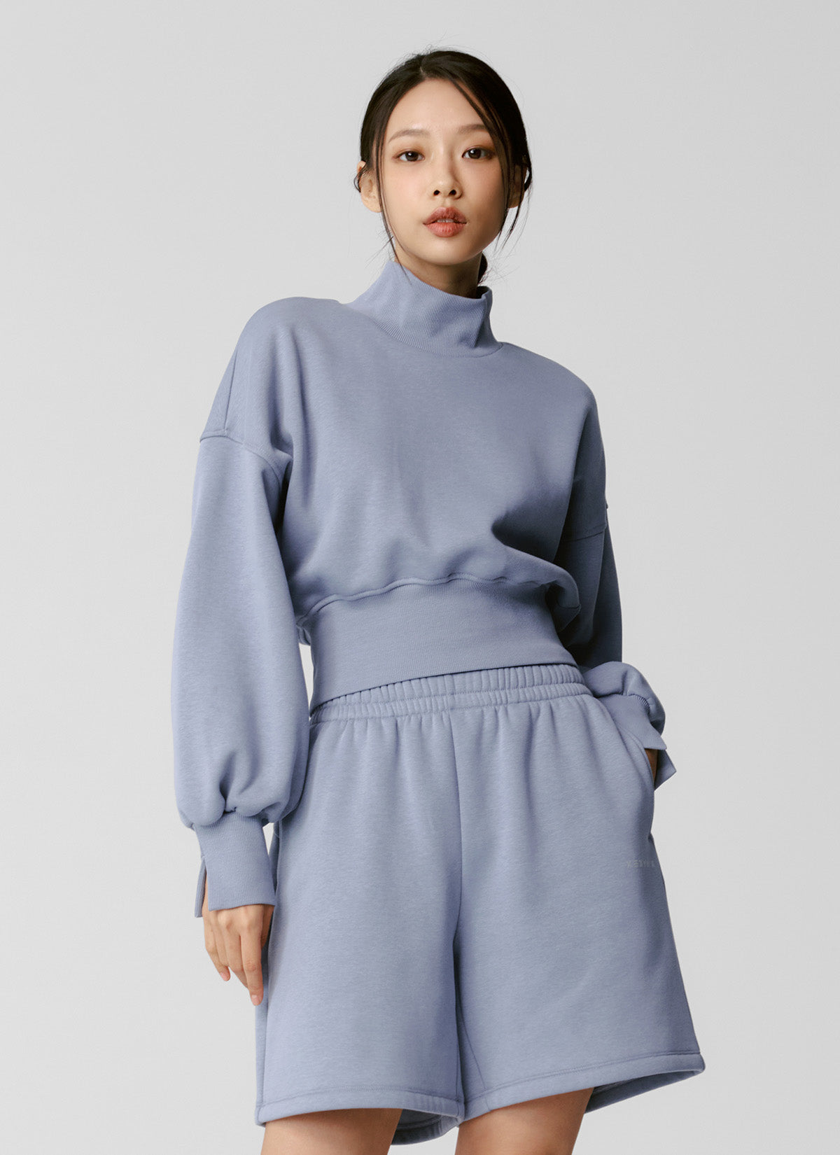 Cozy High Neck Crop Sweatshirt for Women - Soft Fleece Pullover Winter Top | Perfect for Casual Outfits, Lounge Wear & Street Style Fashion