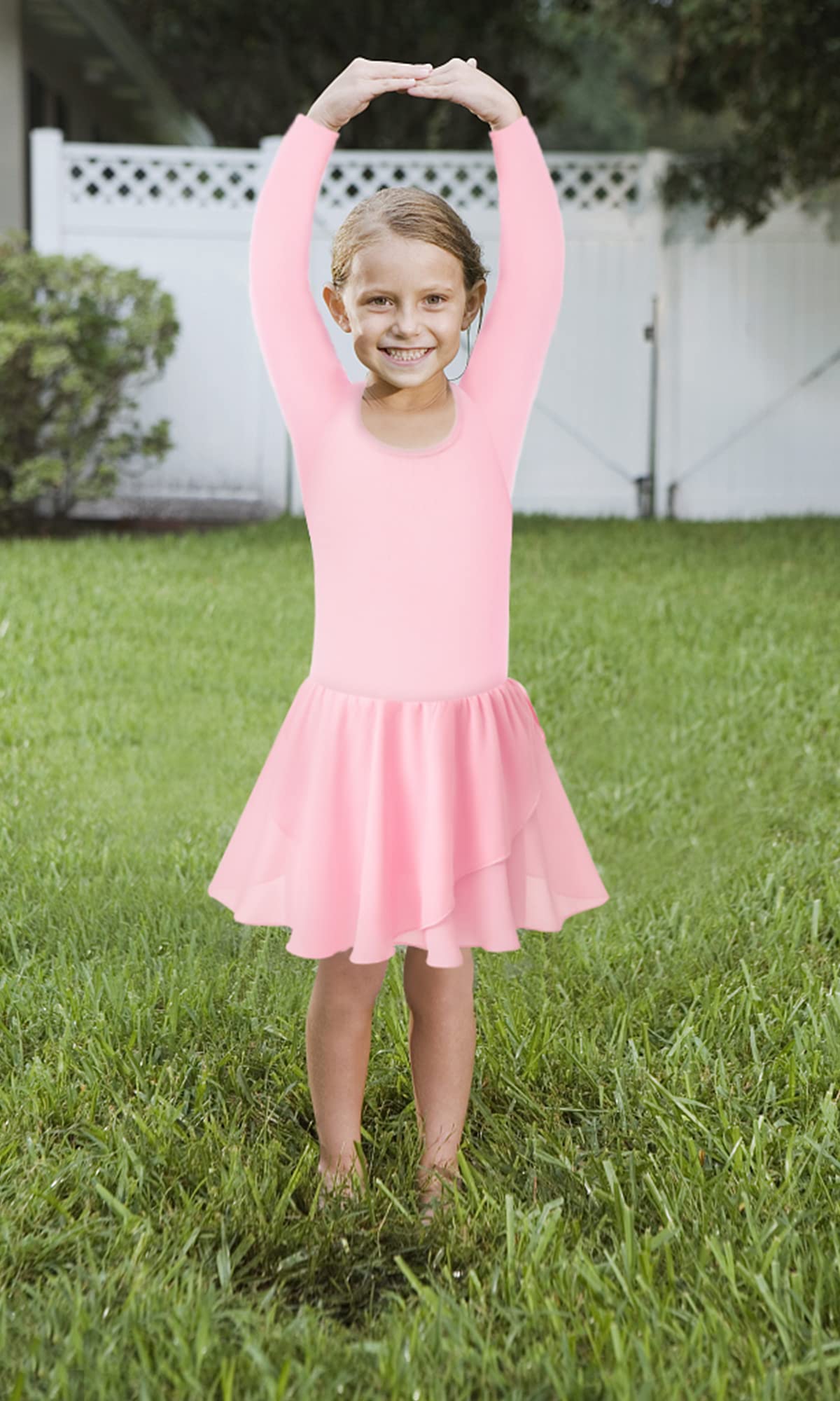 DANSHOW Girls Ballet Dance Leotard with Flutter Sleeves & Petal Skirt - Back Bowknot - Perfect for Ballet Class, Recital, and Dance Performance