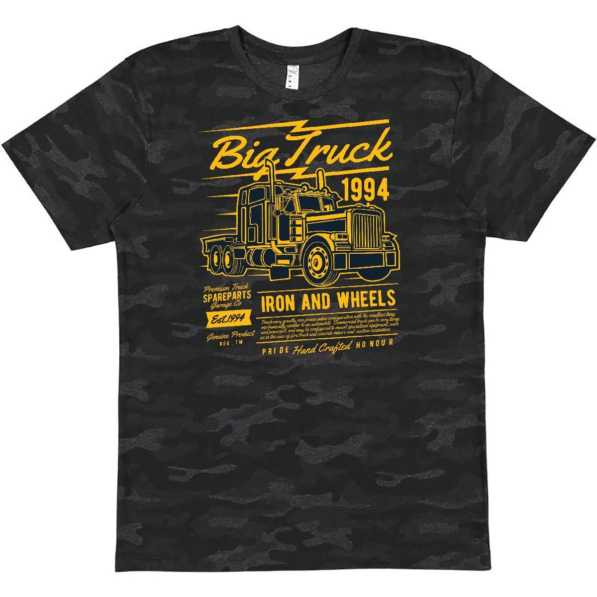 Inktastic Big Truck Iron and Wheels Graphic T-Shirt for Men - Comfortable Cotton Tee for Truck Lovers, Car Enthusiasts, and Casual Wear