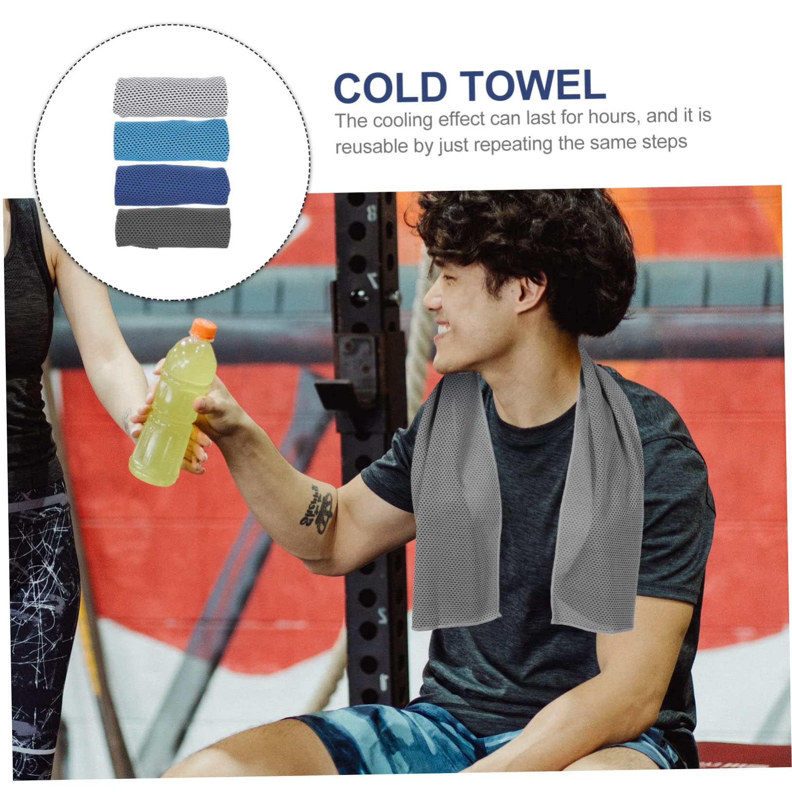 INOOMP 8 Pack Cooling Microfiber Towels - Quick Dry Travel & Sports Towel for Neck, Face & Body - Perfect for Gym, Hiking, Yoga & Outdoor Activities