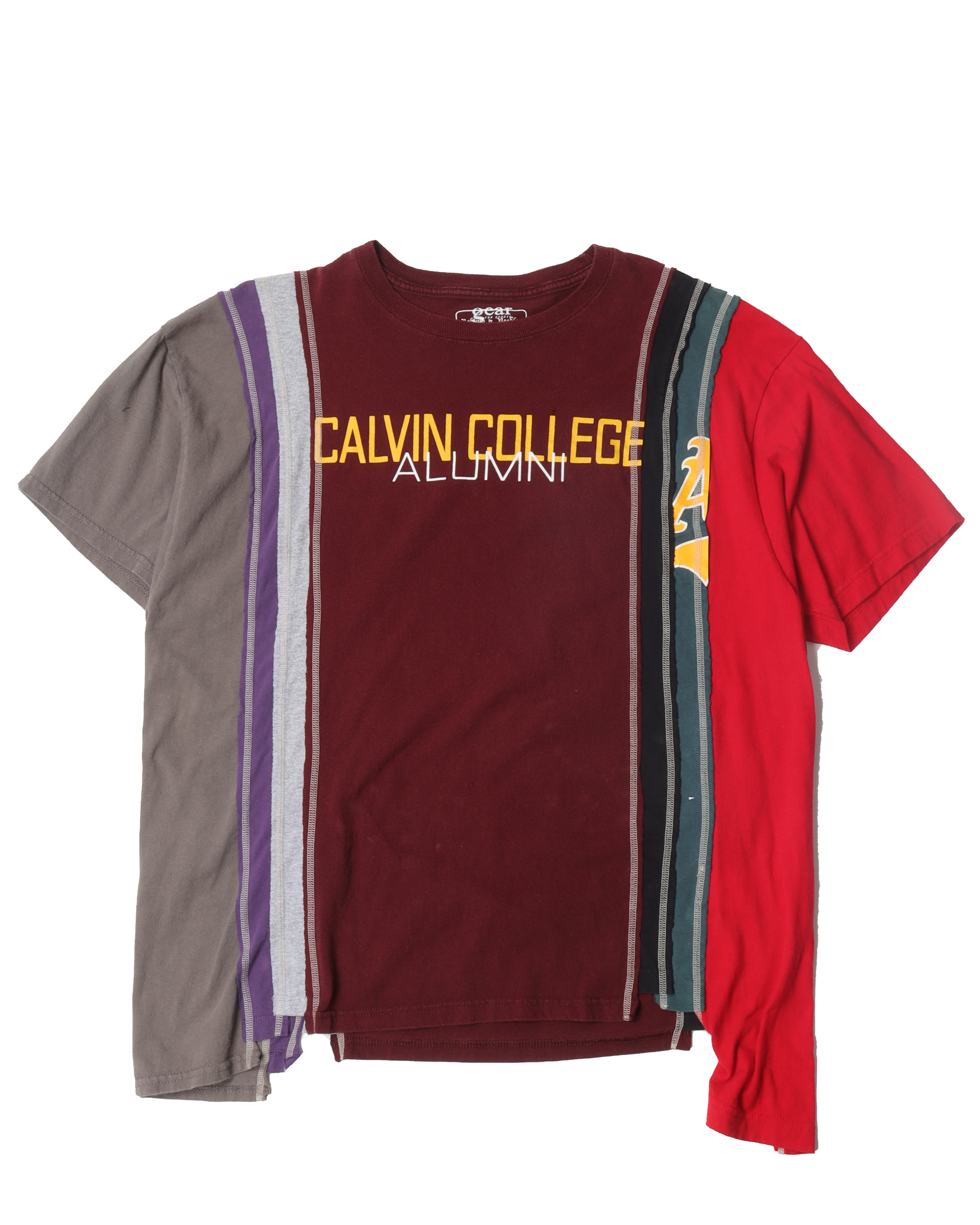 Rebuild Split College T-Shirt - Vintage Distressed Graphic Tee for Men & Women | Casual Streetwear, Campus Style, Everyday Comfort