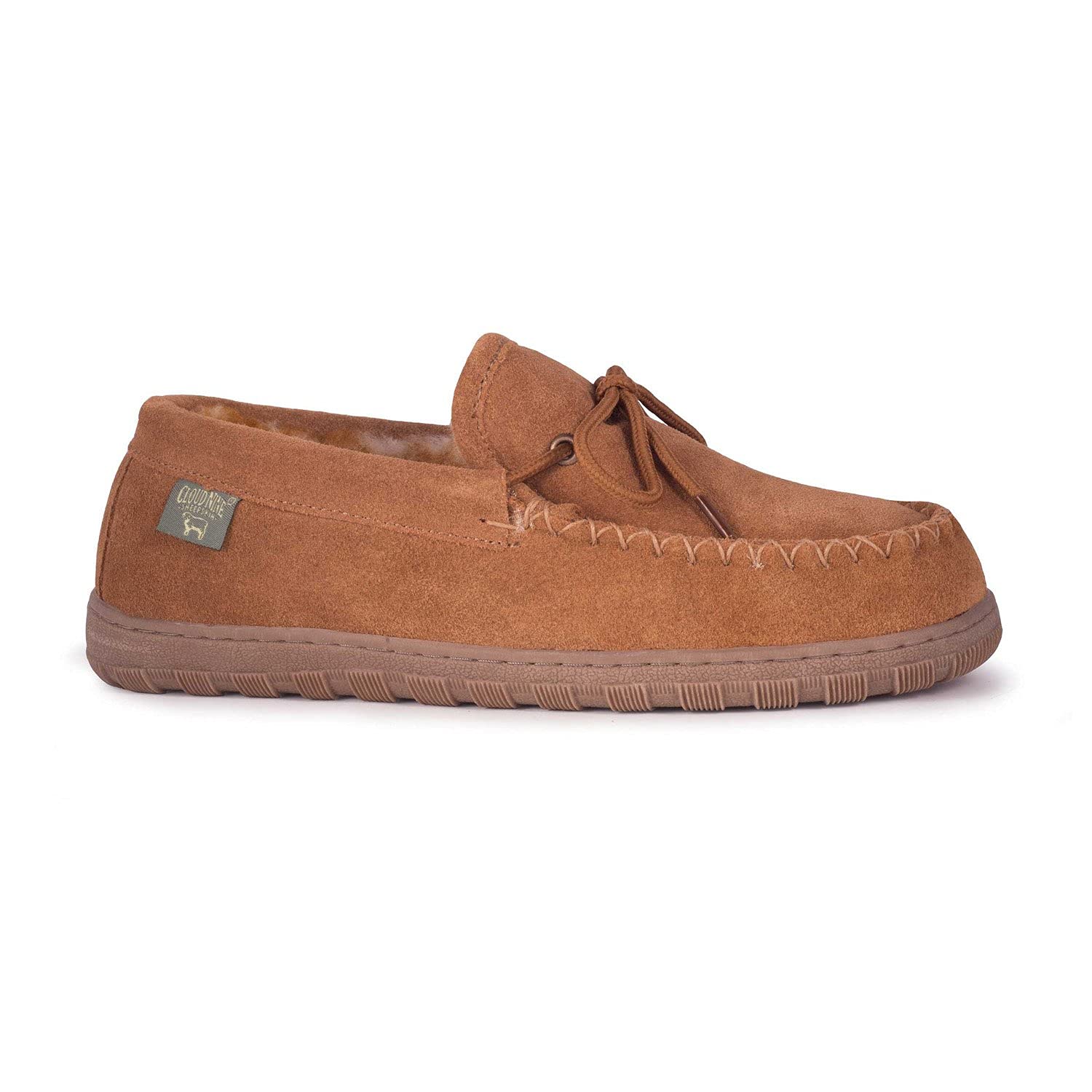 Men's Sheepskin Lined Moccasin Slippers - Soft Indoor/Outdoor Slip-On House Shoes for Comfort & Warmth - Perfect for Home, Office, and Casual Wear