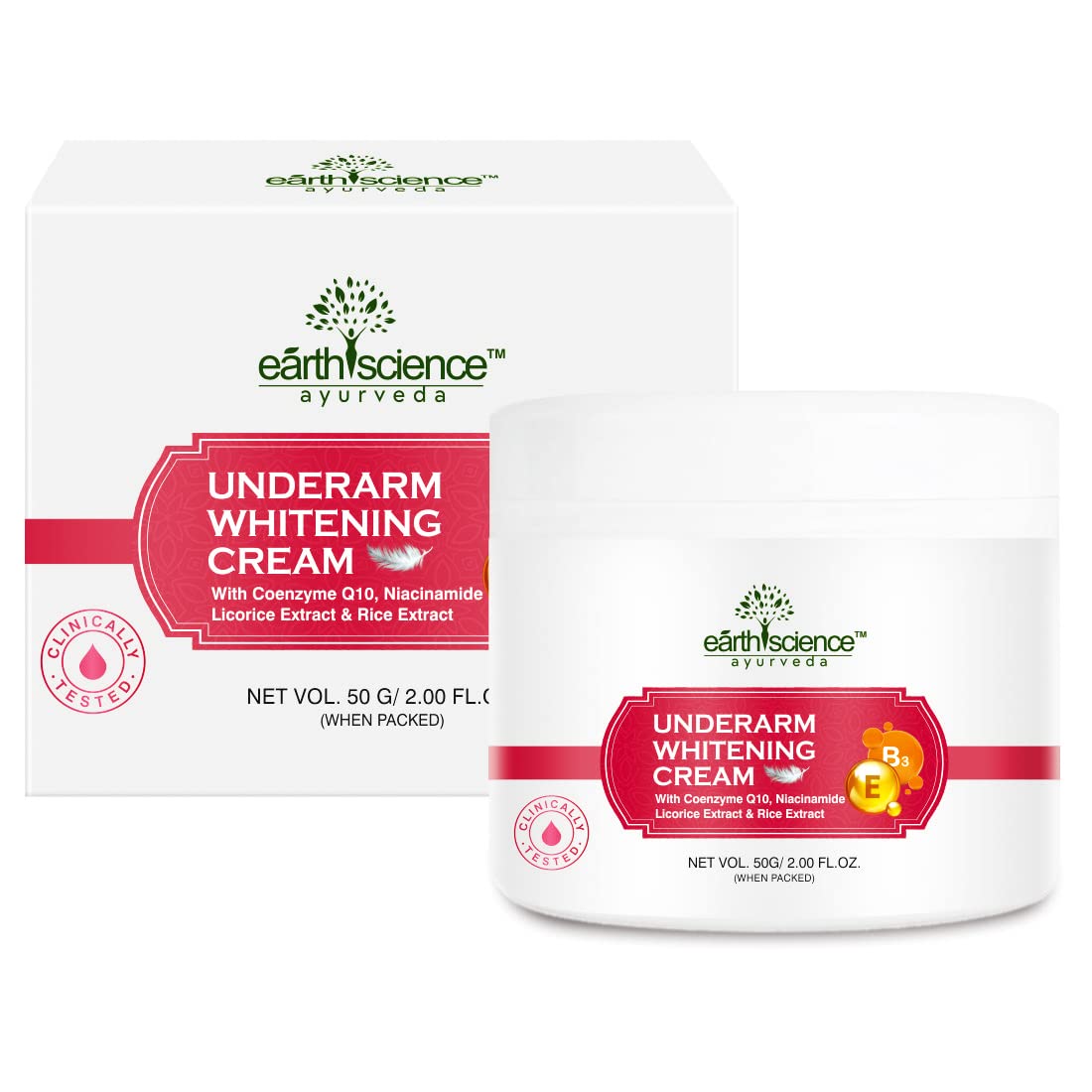 **Earth Science Ayurveda Underarm Whitening Cream – Brighten & Moisturize Armpits, Neck, Knees & Intimate Areas – Natural Skin Lightening & Hydrating Body Cream (50g) for Dark Spots & Uneven Skin Tone – Perfect for Daily Use & Sensitive Skin Care**