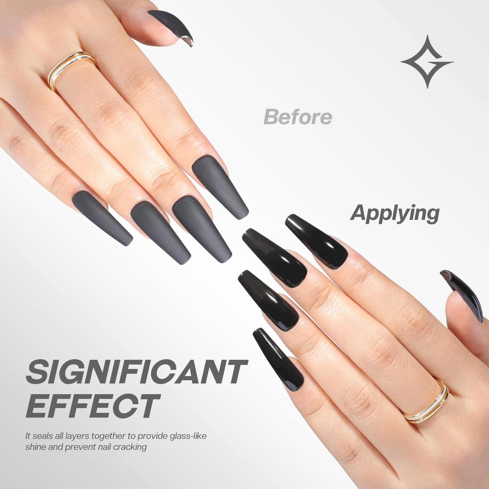 2-in-1 Base Top Coat Nail Polish - Clear Quick Dry, Long Lasting Shine & Color Protection | Smudge, Chip & Fade Resistant | Salon Quality Fast Dry Formula (0.34 FL Oz) | Perfect for Women's Daily Use, Manicures, Pedicures & Gift Giving