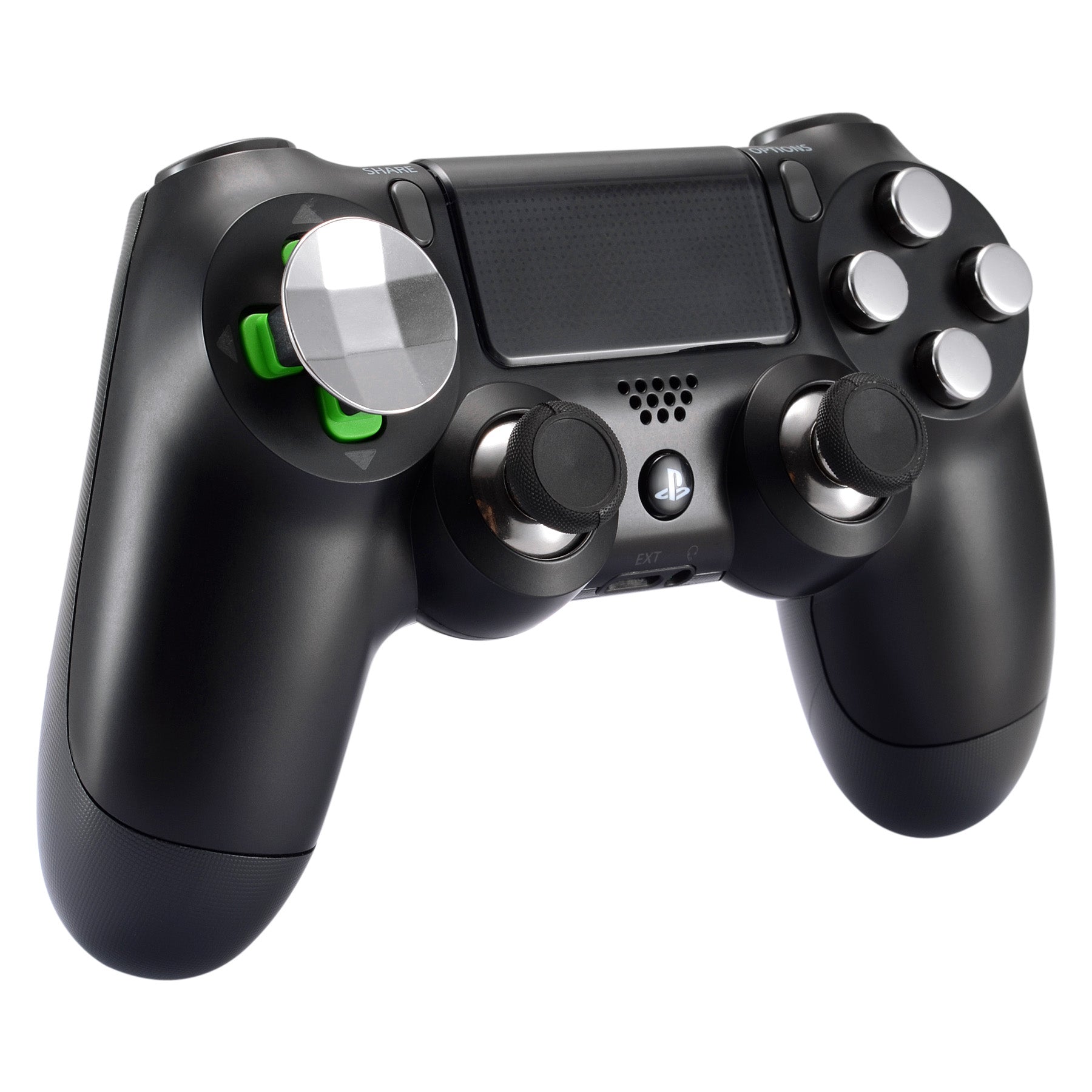 eXtremeRate Magnetic Metal Bullet Buttons & D-Pads - Aluminum Thumbsticks with Adjustable Height - 31-in-1 Replacement Parts Kit for All PS4 Controller Models (P4J1004) - Perfect for Gaming, Customization & Controller Repair
