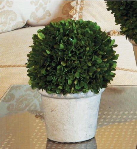 Artificial Boxwood Topiary Ball in Decorative Pot - Realistic Faux Greenery for Home, Office, and Garden Decor