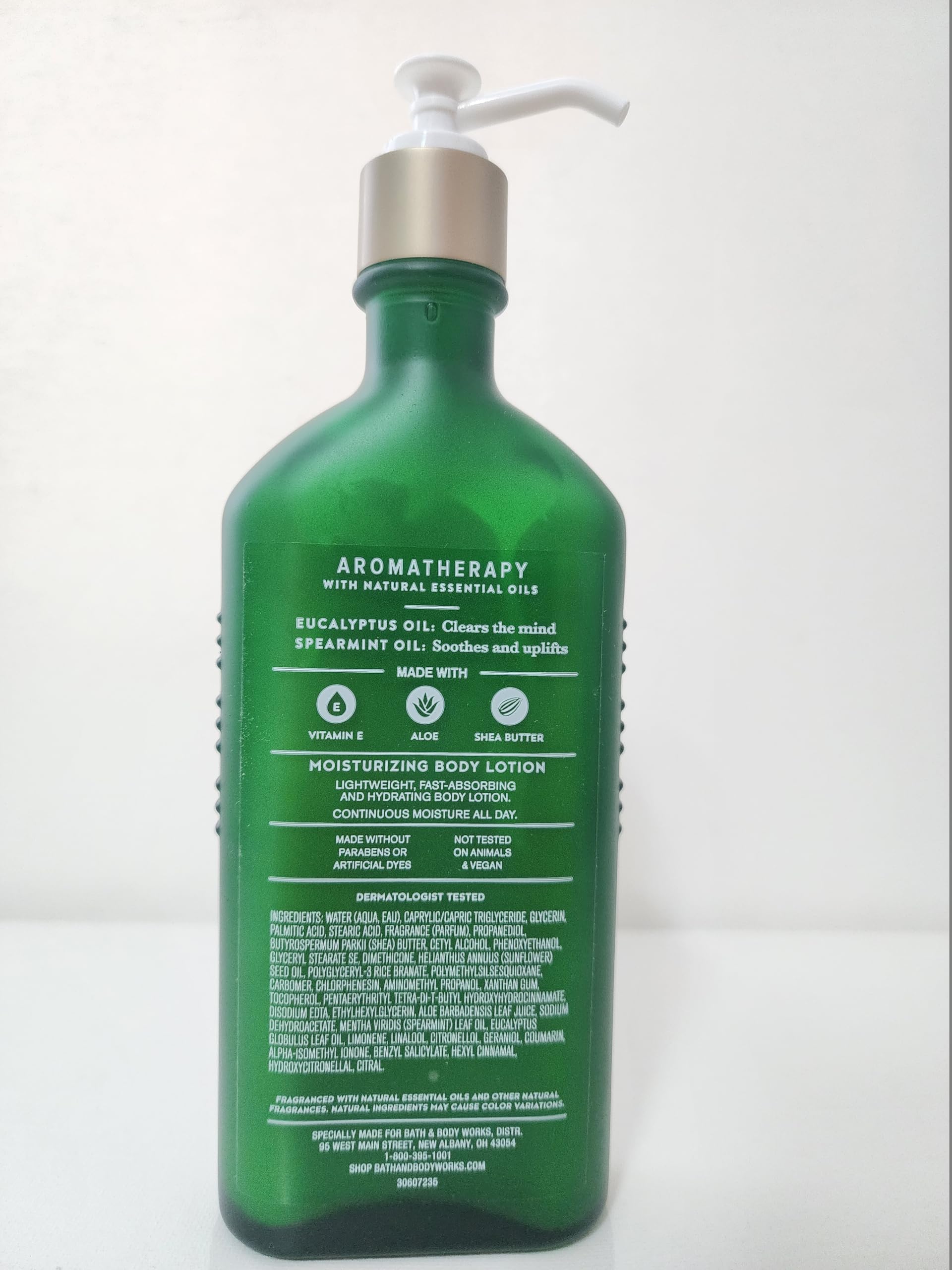 Natural Aromatherapy Body Lotion with Eucalyptus & Spearmint Essential Oils - Shea Butter & Vitamin E Moisturizer for Dry Skin - 6.5 Fl Oz Hydrating Lotion for Relaxation & Self-Care - Perfect for Spa Day & Post-Shower Use