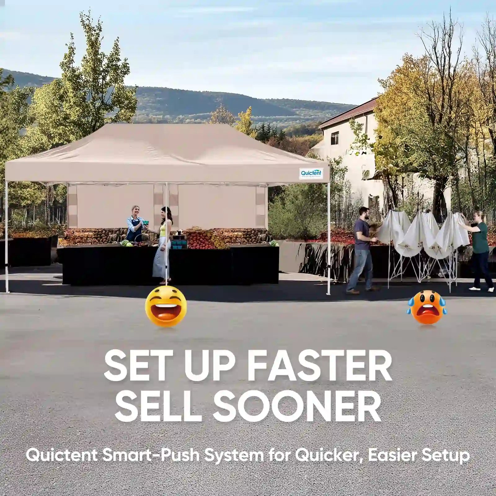 Heavy Duty Commercial Pop Up Canopy Tent - Waterproof Instant Shelter for Outdoor Events, Parties, Markets & Camping