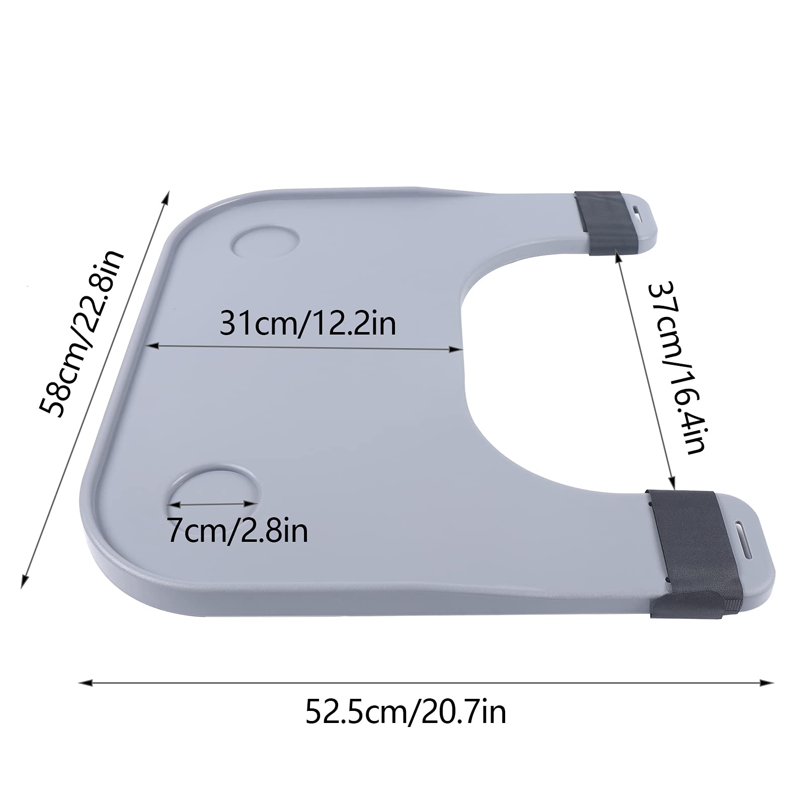 Wheelchair Tray with Cup Holder - Adjustable 14.5-22.8 Inch for Eating & Reading