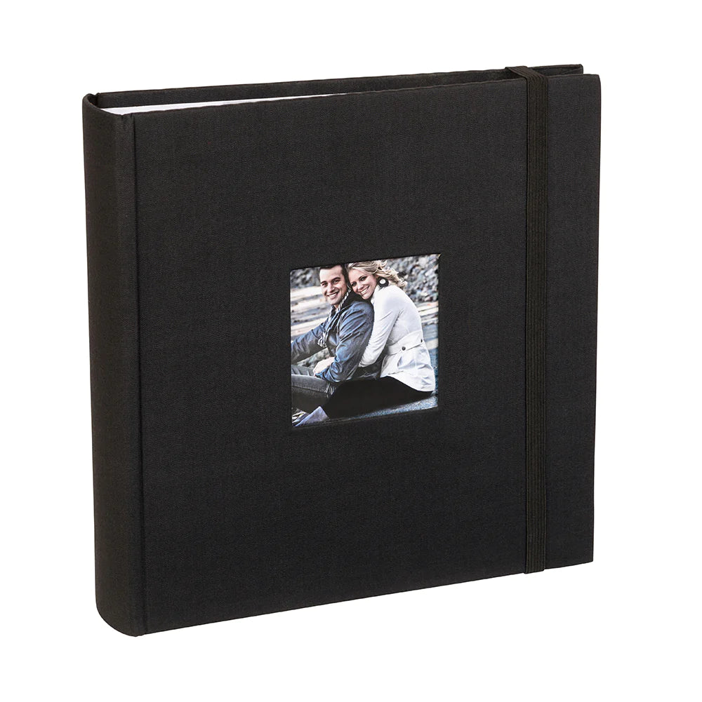 Kenro Aztec Memo Slip In Photo Album Black 6x4 Inch - Holds 200 Photos - Perfect for Wedding, Travel & Family Memories Storage