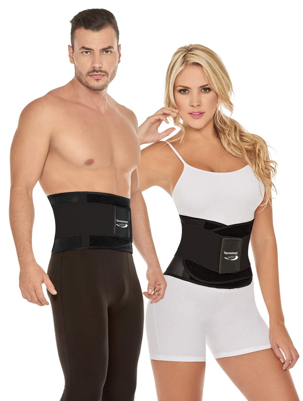 Tecnomed Latex Back Support Belt for Men & Women - Adjustable Waist Lumbar Brace for Lower Back Pain Relief - Ideal for Office Work, Gym & Daily Activities