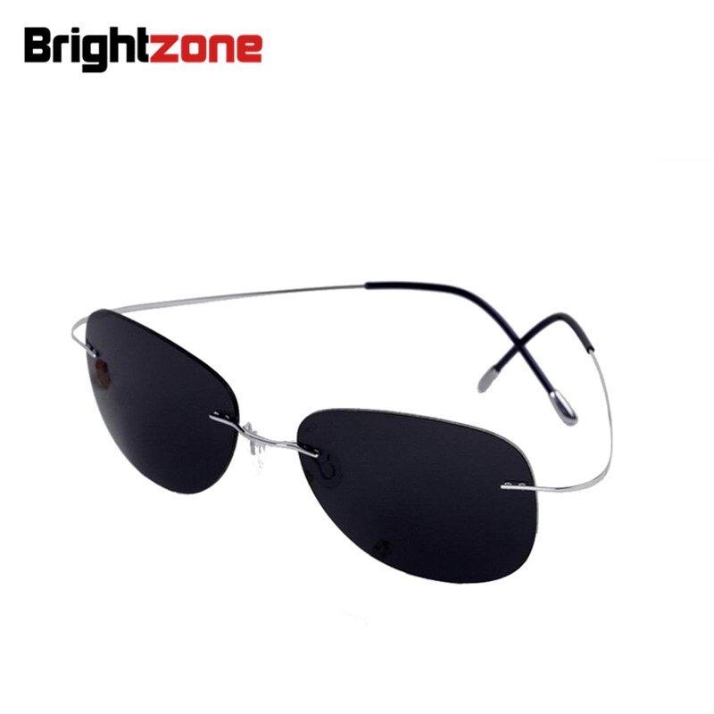 Brightzone Men's Square Titanium Rimless Polarized Sunglasses - UV Protection, Lightweight & Stylish for Driving, Outdoor Sports & Daily Wear
