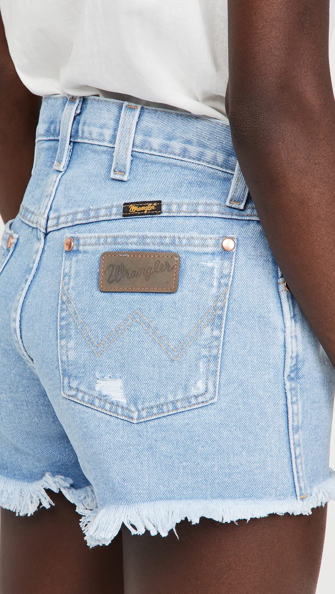 Wrangler Women's Distressed Denim Shorts - Comfortable & Stylish for Summer Outfits, Casual Wear, and Outdoor Activities