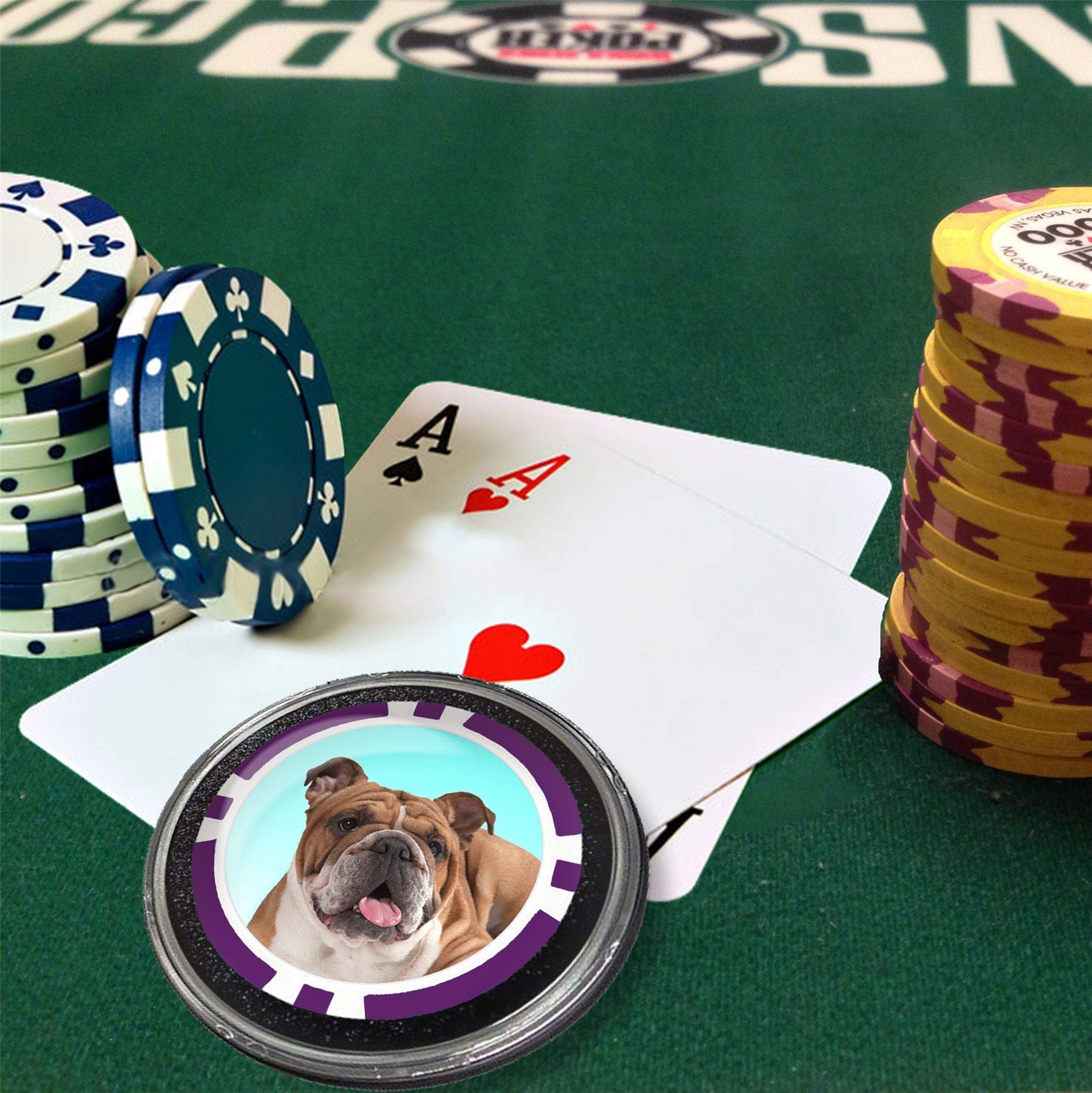 Bulldog Poker Card Guard - Premium Chip & Card Protector for Texas Holdem - Perfect for Casino Nights & Home Poker Games