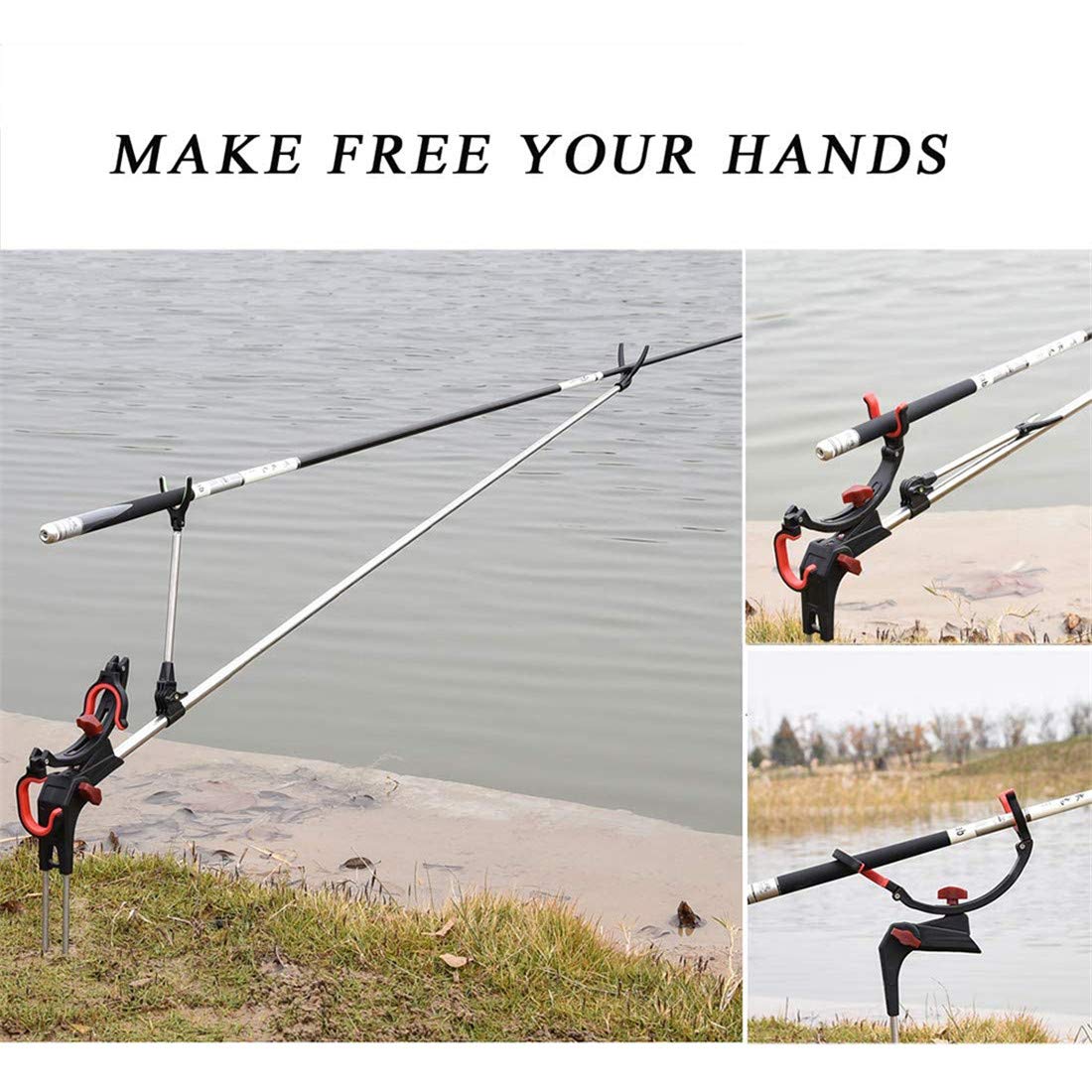 Stainless Steel 360° Adjustable Fishing Rod Holder - Universal Bank Fishing Pole Rack Stand for Secure Rod Storage | Perfect for Shore, Boat & Kayak Fishing