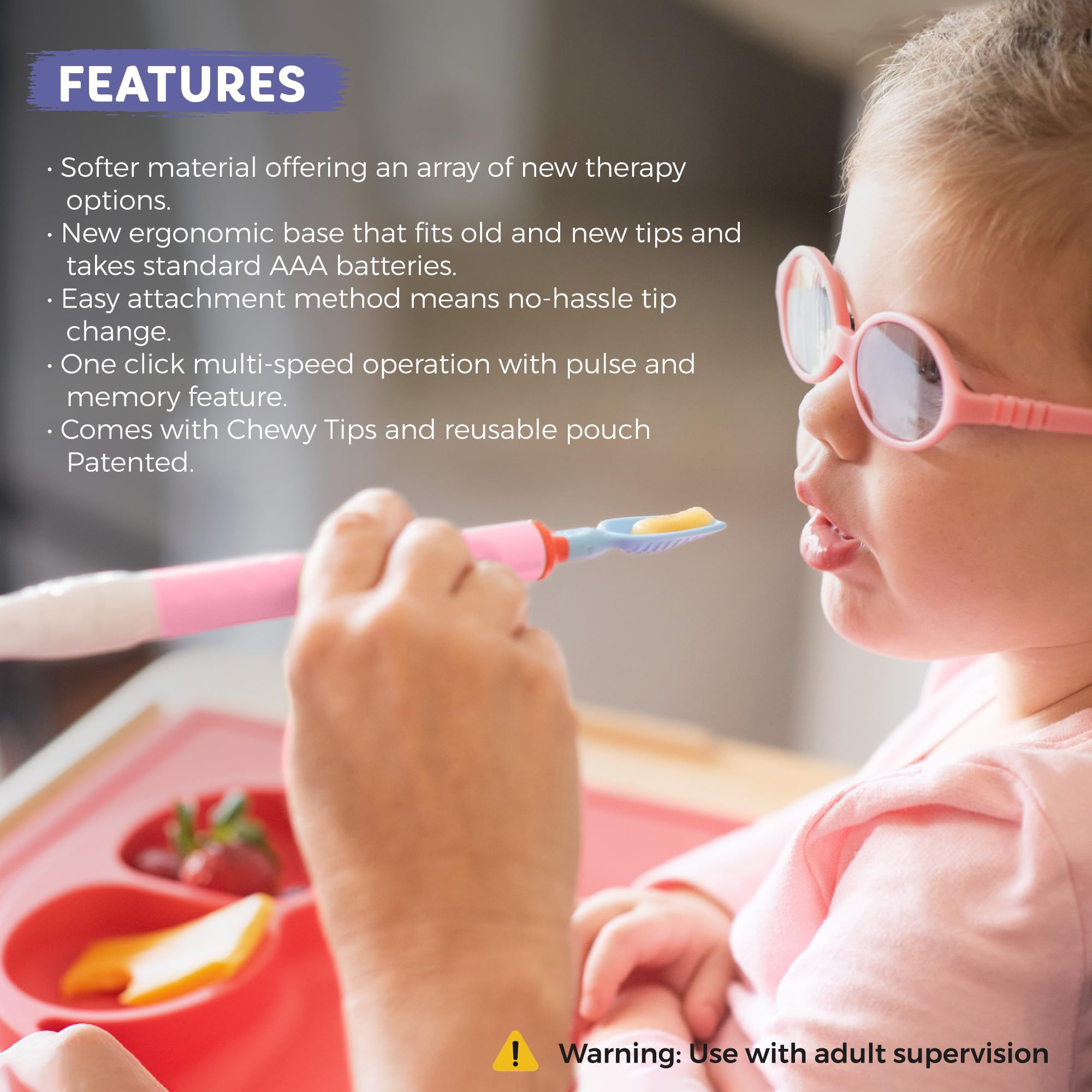 TalkTools Sensi Kit & 10 Jaw Tips - Sensory Therapy Tools for Speech and Feeding Development, Autism & ADHD Sensory Products, Speech Therapy Gifts for Kids with Special Needs (Pink) - Ideal for Home Therapy, Classroom Use, and Early Childhood Development