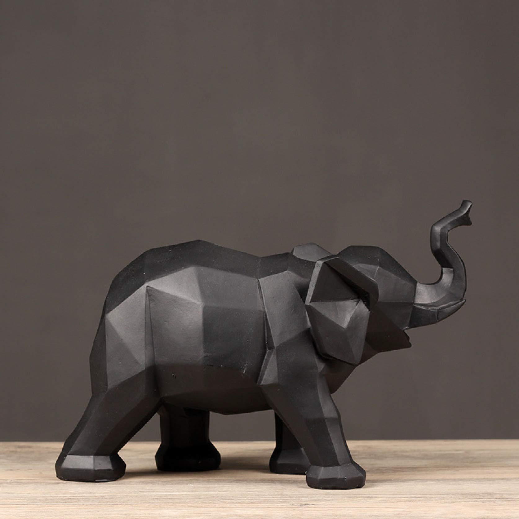 Nordic Abstract Geometric Elephant Statue - Resin Animal Figurine Decor for Bookshelf, TV Stand & Home Office - Unique Gift Idea for Elephant Lovers & Modern Interior Design