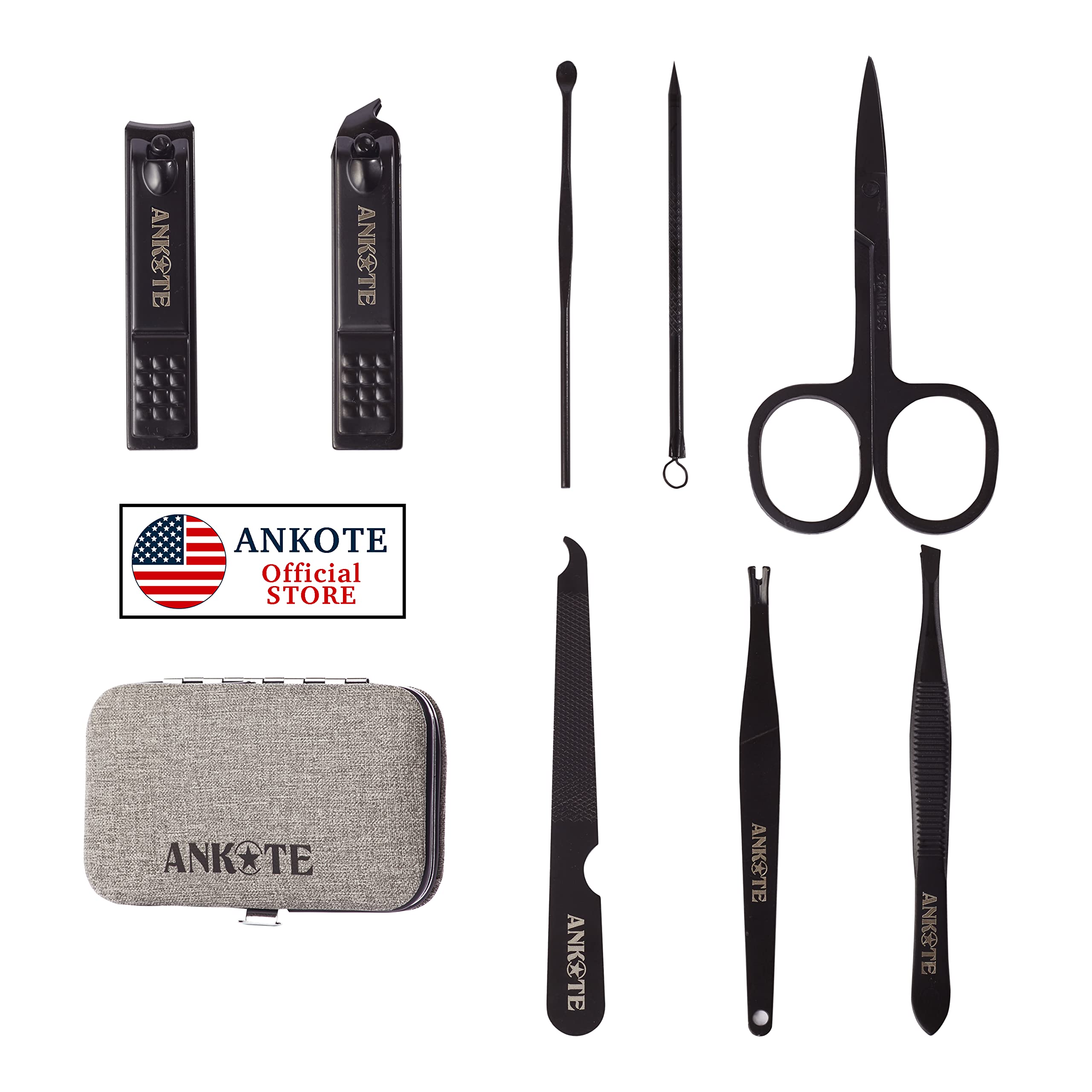 8-in-1 Professional Manicure & Pedicure Kit for Women & Men - Cuticle Care, Nail Cleaning & Grooming Set - Travel Friendly Toe Nail & Hand Nail Care Kit - Perfect for Home, Salon, Travel & Gift Giving