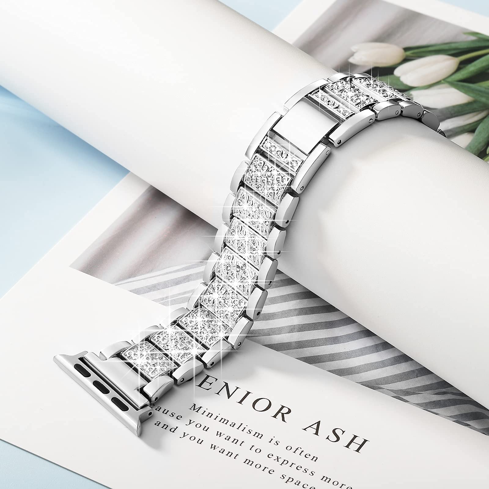 YGTIECS Bling Diamond Bracelet Compatible with Apple Watch 38mm 40mm 41mm 42mm 44mm 45mm 46mm 49mm - Elegant Dressy Band for Women, iWatch Ultra 2/1 Series 10/9/8/7/6/5/4/3/2/1/SE - Perfect for Parties, Weddings & Everyday Luxury Wear
