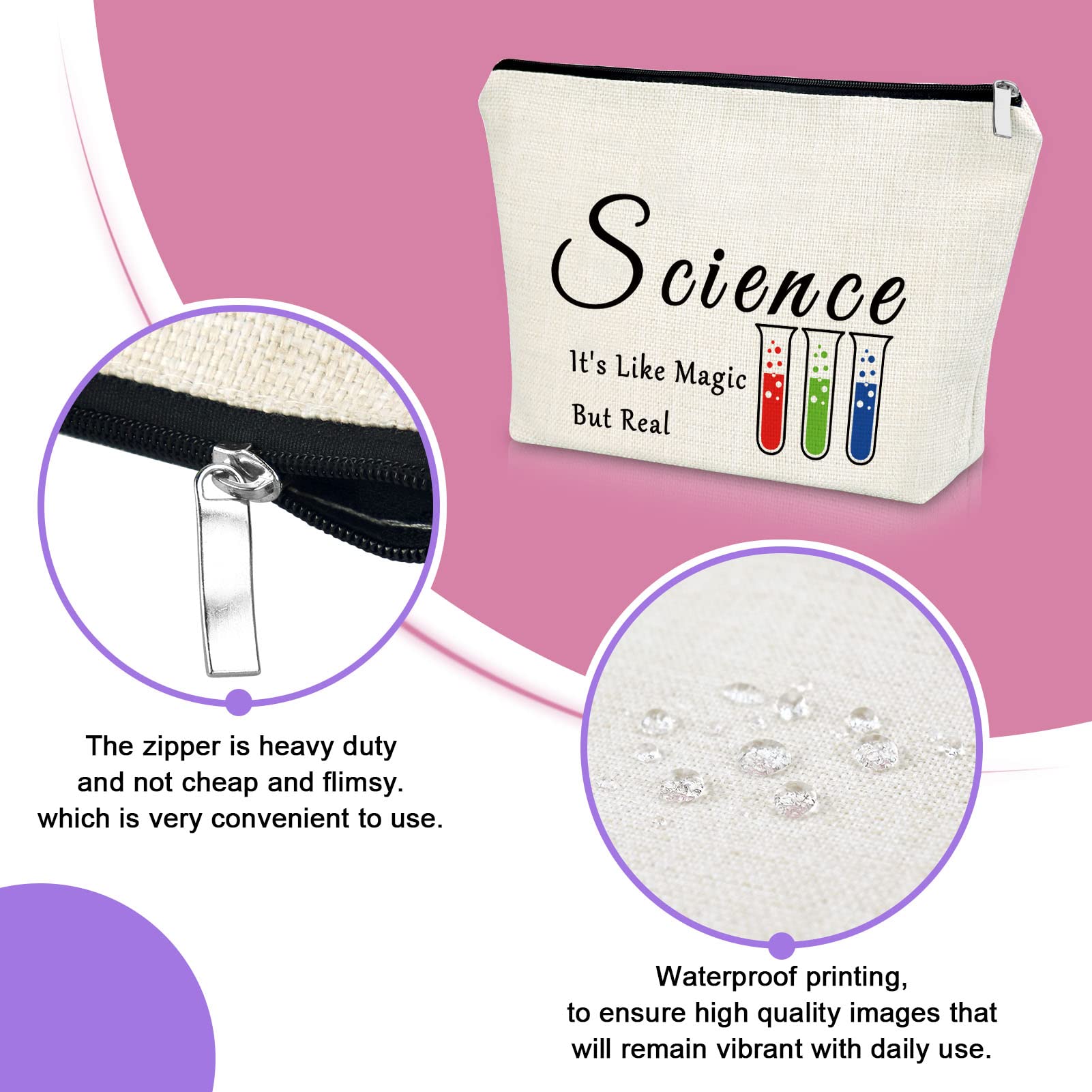 Premium Science-Themed Makeup Bag for Women - Perfect Gift for Teachers, Friends & Scientist Lovers - Cosmetic Organizer & Travel Pouch - Ideal for Graduation, Birthday & Christmas Presents - Great for Work, Travel & Daily Use