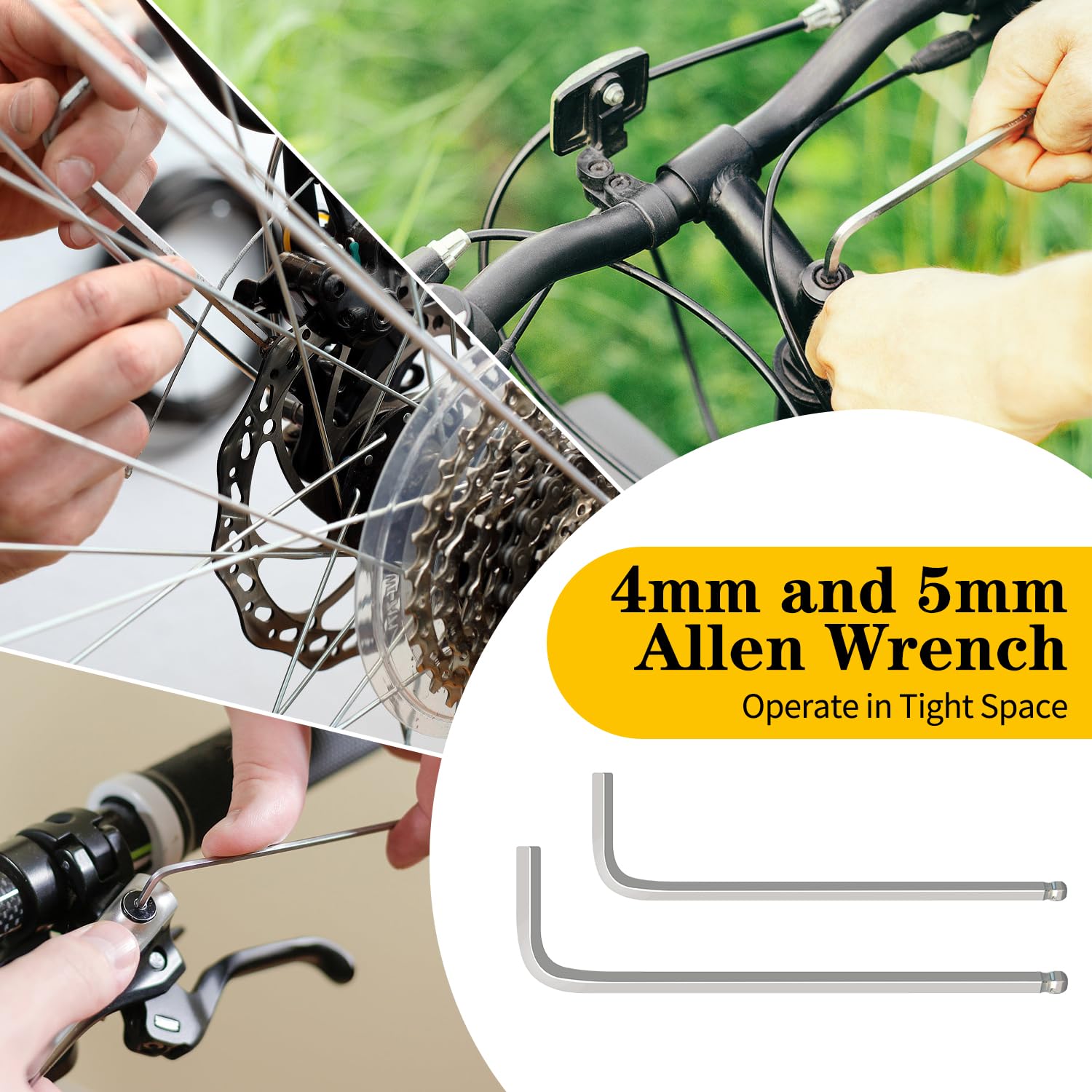 16-in-1 Bike Repair Kit with Tire Pump - Portable Bicycle Tool Kit for Mountain & Road Bikes - Includes 4mm/5mm Allen Wrenches & Tire Repair Tools - Perfect for Camping, Travel & Emergency Roadside Bike Maintenance