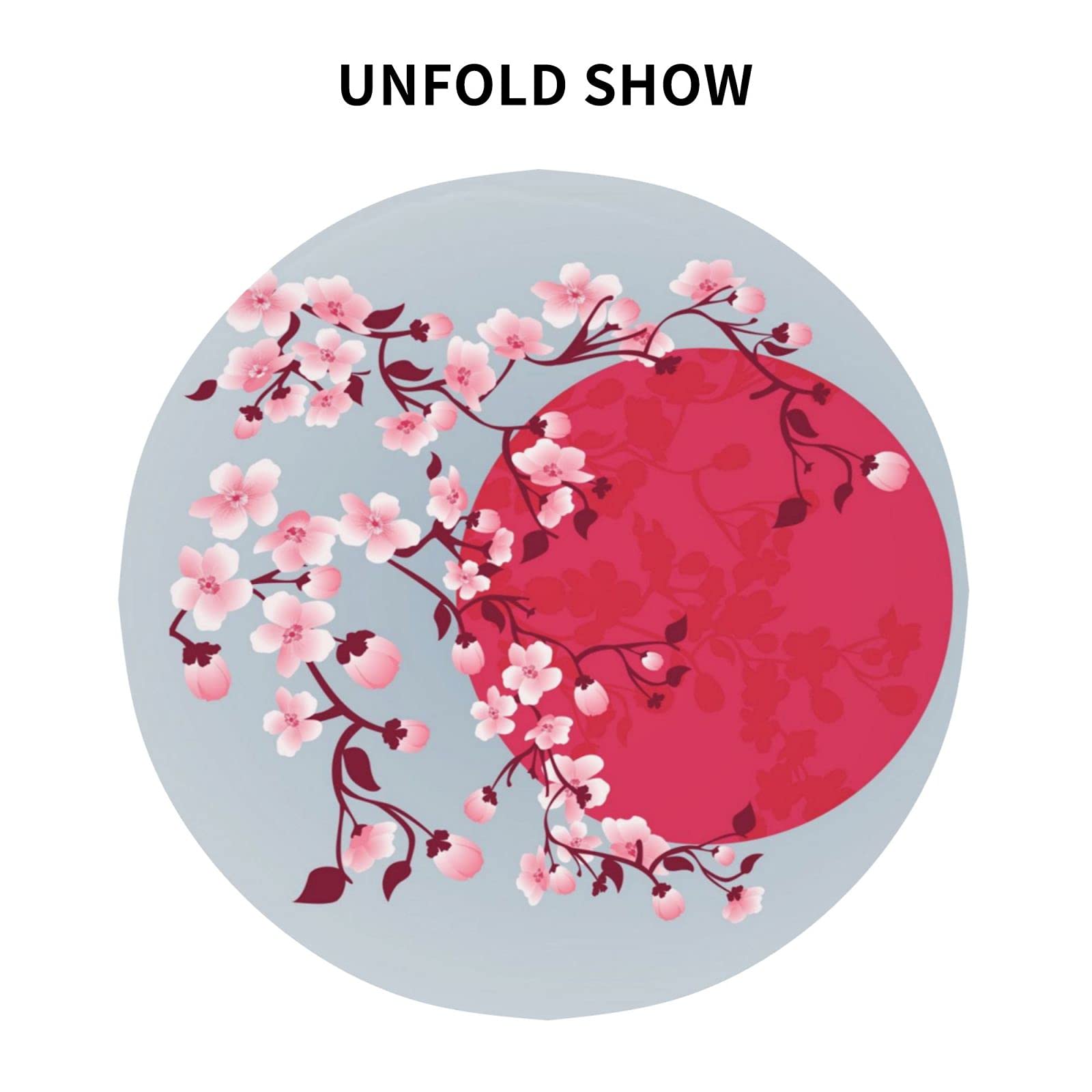FREEHOTU Japanese Cherry Blossom Round Tablecloth - 60 Inch Thick Washable Table Cover for Kitchen, Dining, Party Decor | Perfect for Daily Use & Special Occasions