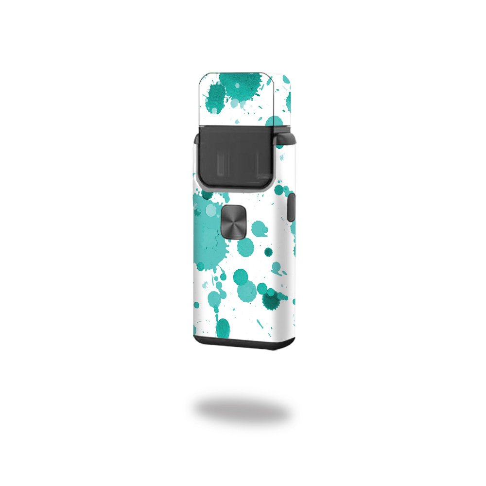 MightySkins Vinyl Decal Wrap Cover for Aspire Breeze 2 - Teal Splatter Design | Protective & Durable Skin Compatible with Breeze 2 Vape | Easy to Apply & Remove | Made in USA | Perfect for Personalizing & Protecting Your Vape Device