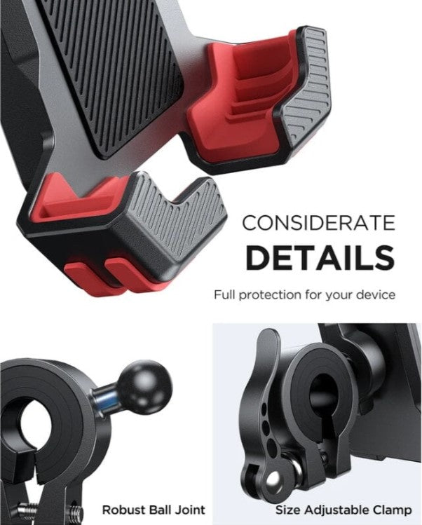 JoyRoom Bike Phone Mount Holder - Universal Adjustable Handlebar Smartphone Bracket for Cycling, Running, Hiking & Outdoor Sports
