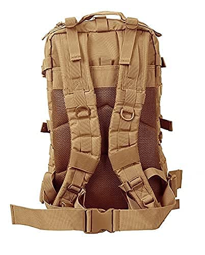 Seibertron Tactical Helmet Backpack with 2L Hydration Bladder - Khaki Military Rucksack for Hiking, Camping & Outdoor Adventures