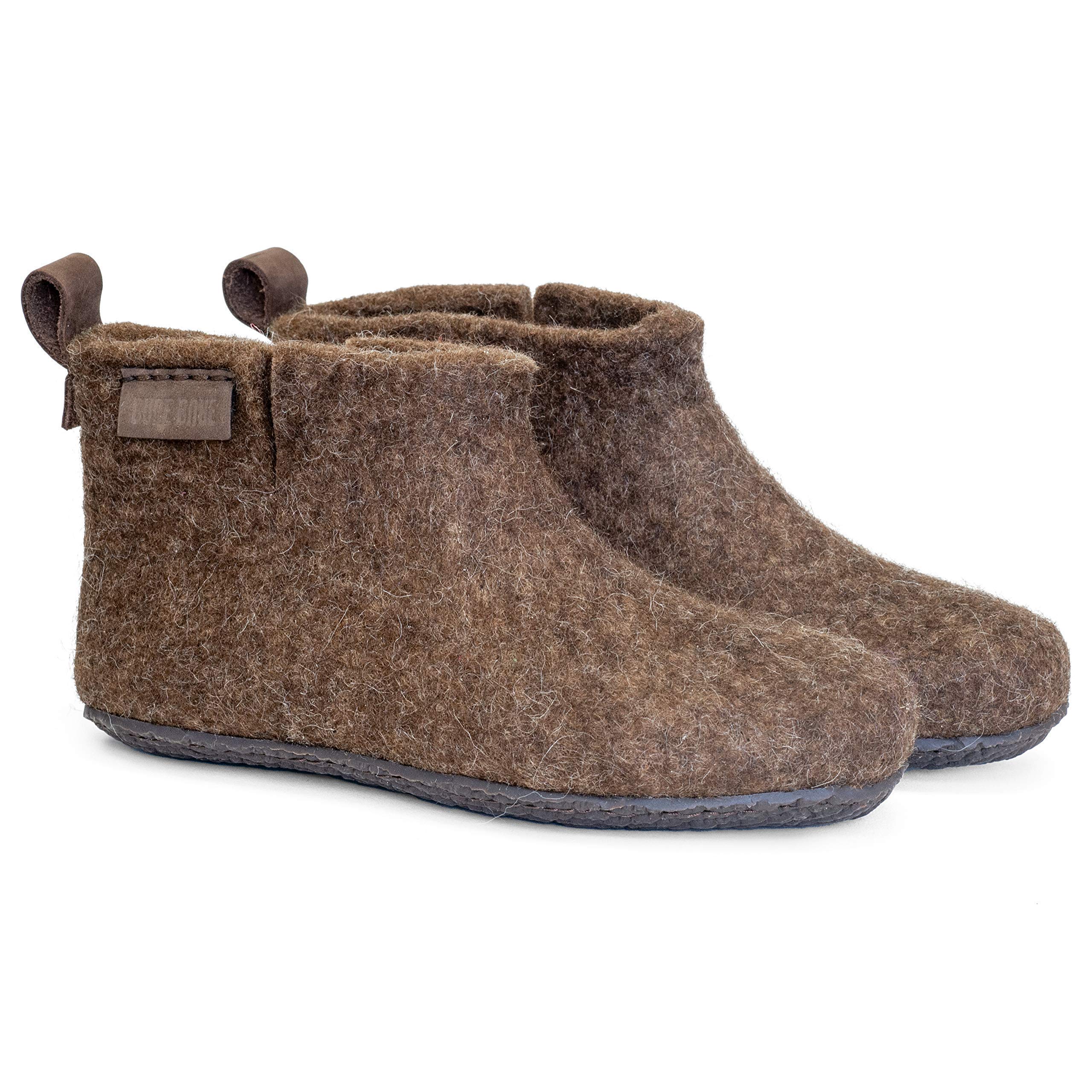 Classic Felted Wool Ankle Boots Slippers for Men - Warm Winter House Shoes with Non-Slip Sole | Perfect Father's Day Gift for Dad, Cozy Indoor/Outdoor Wear for Home, Office & Cabin